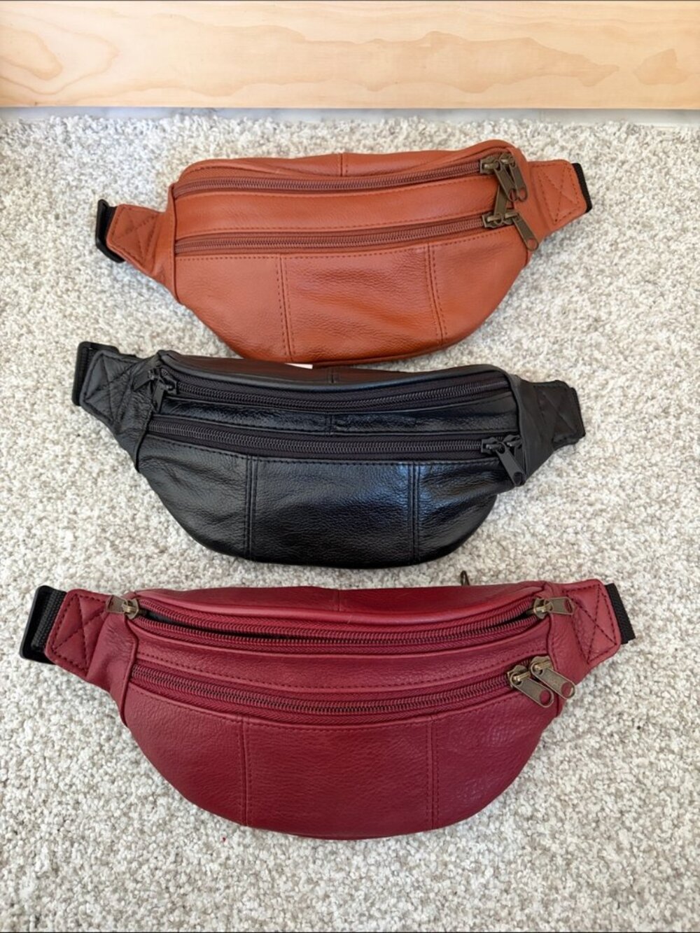 Men's Leather Waist Pack - Red | NWOT